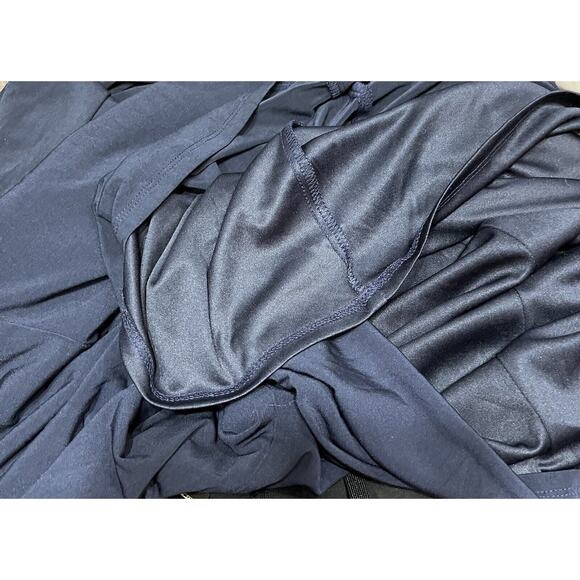 Vince Camuto Navy Long Sleeve Rhinestone Collared Sheath Lined Dress Sz 10 - Picture 8 of 10